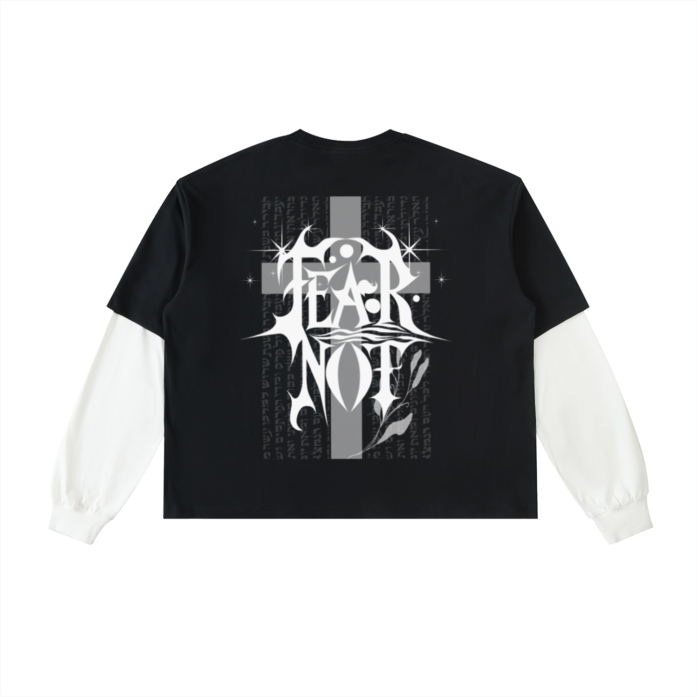 Layered Contrast Sleeve Cotton T-Shirt