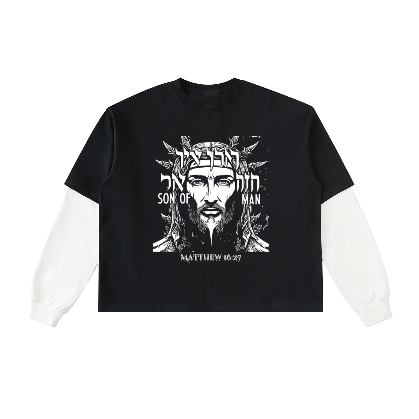 Layered Contrast Sleeve Cotton T-Shirt