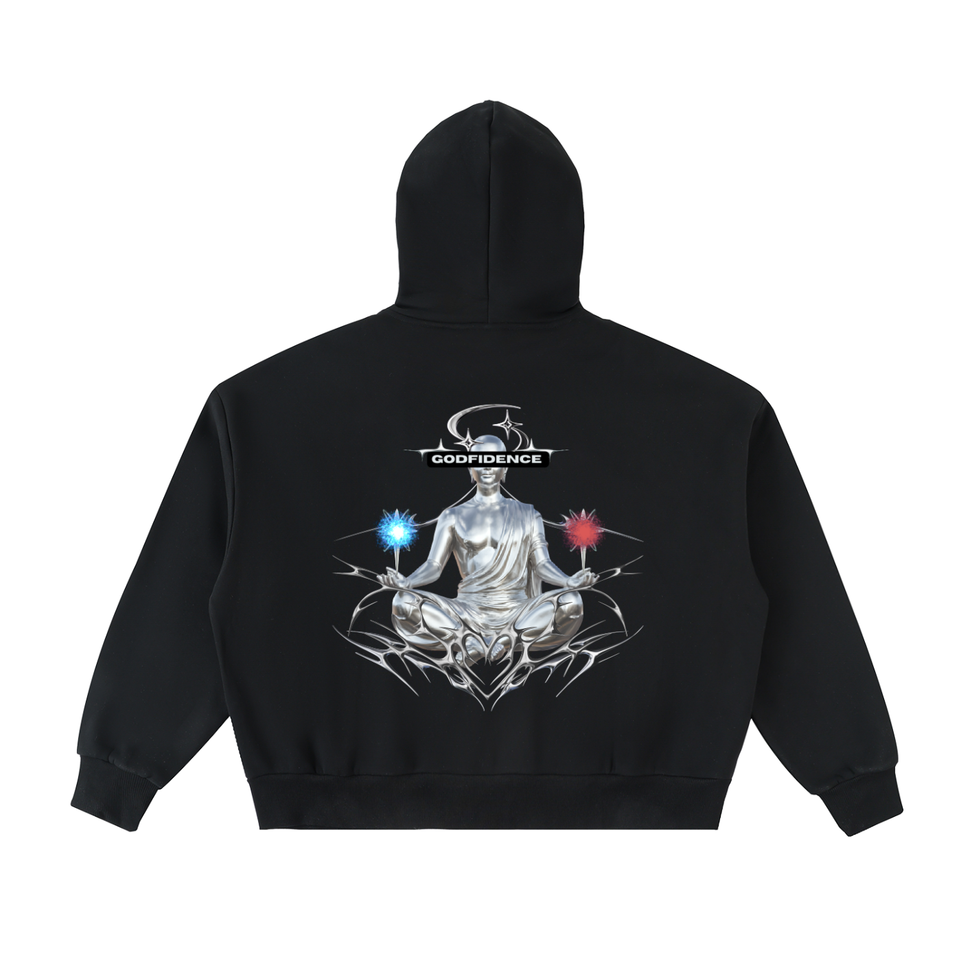 Fleeced Full-Zip Boxy Hoodie