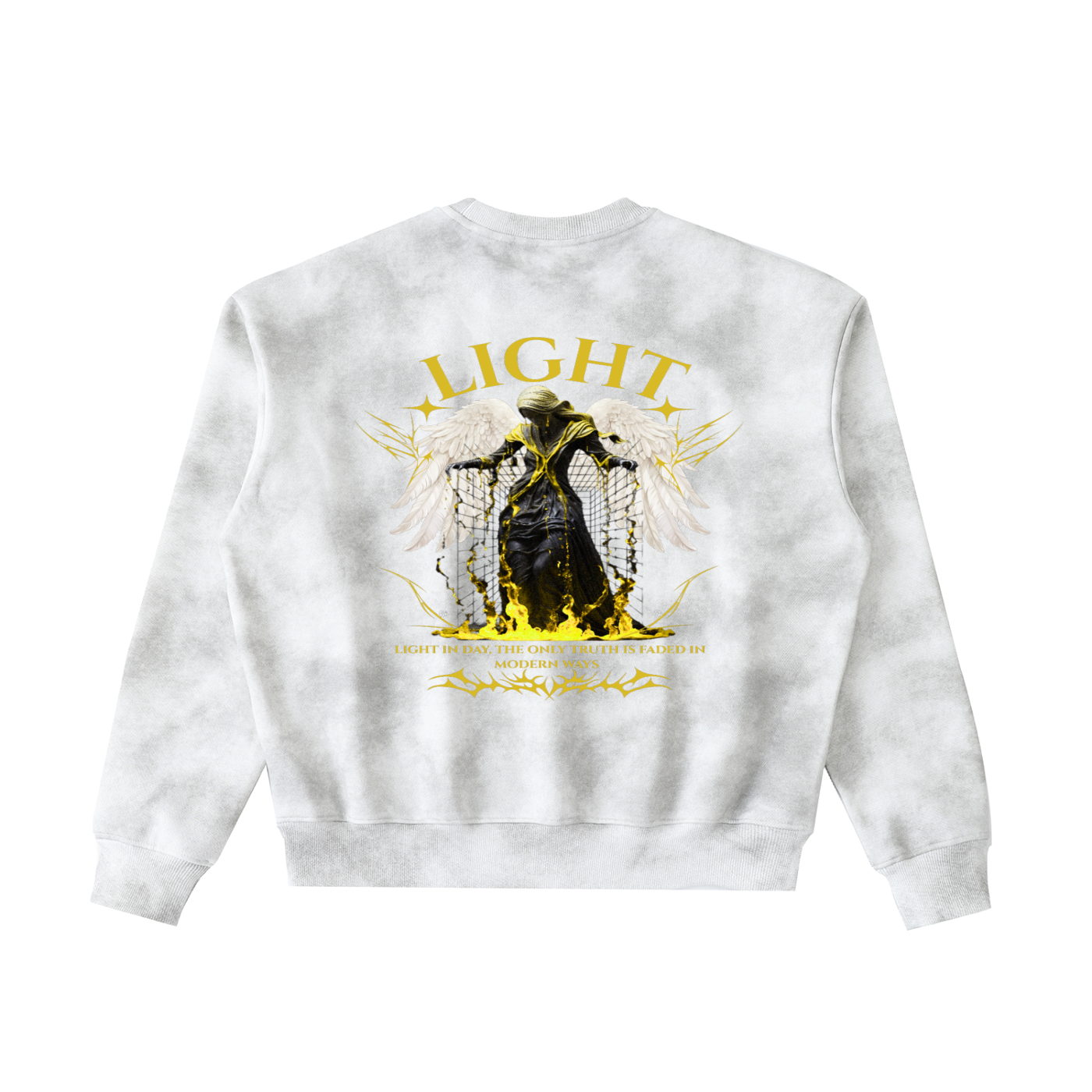 LIGHT IN DAY (V1) Dirty Washed Boxy Fleeced Sweatshirt