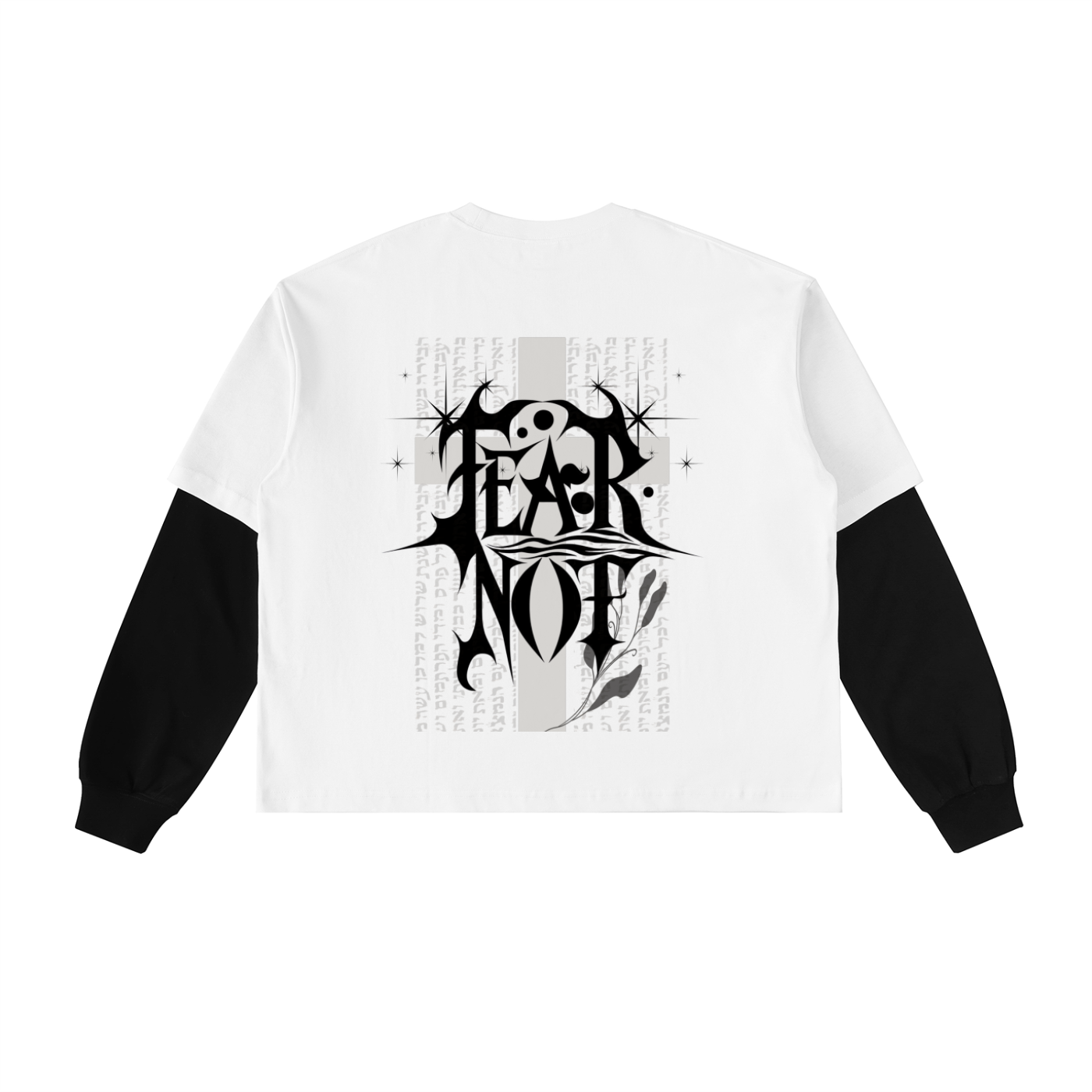 Layered Contrast Sleeve Cotton T-Shirt