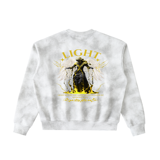 LIGHT IN DAY (V1) Dirty Washed Boxy Fleeced Sweatshirt