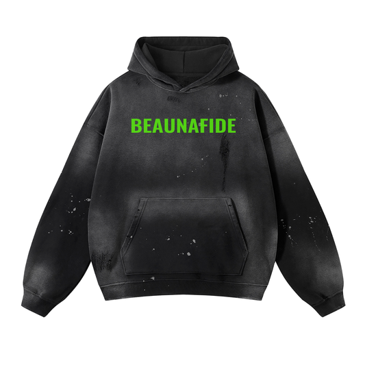 NEON SAVIOR (V1) Vintage Wash Frayed Fleece Hoodie - 360 GSM