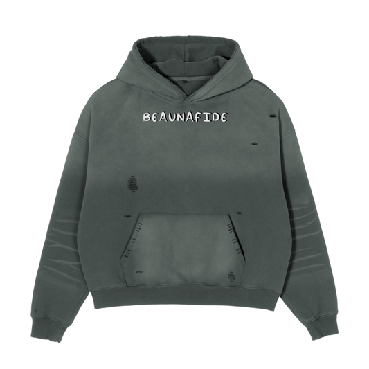 TRUST FAITH - Frayed Sunfade Boxy Fleece Hoodie